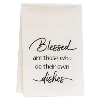 Homegifo *blessed Are Those Who Do Dishes Dish Towel In White
