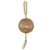 Homegifo *"blessed" Engraved Wooden Ornament W/bead Hanger