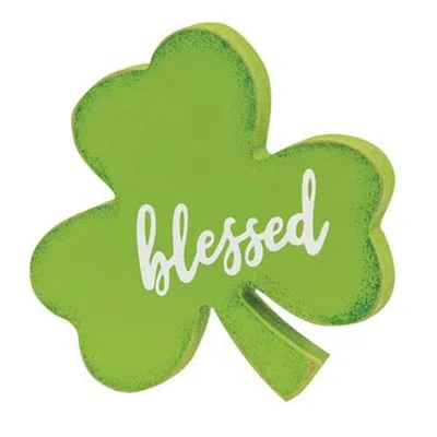 Homegifo Blessed Shamrock Block In Green