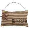 Homegifo Blessed Ticking Stripe Pillow Ornament W/rusty Star