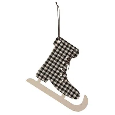 Homegifo *blk/wht Plaid Skate Ornament In Black
