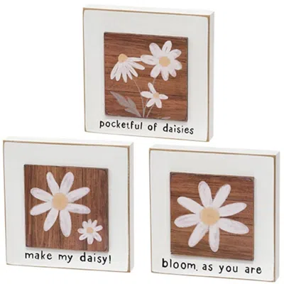 Homegifo Bloom As You Are Daisy Layered Block 3 Asstd. In Gold