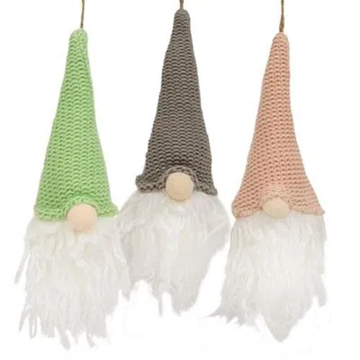 Homegifo *blue Pink Or Green Hat Gnome Ornament 3 Asstd. In Multi