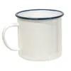 Homegifo Blue Rim Enamel Soup Mug