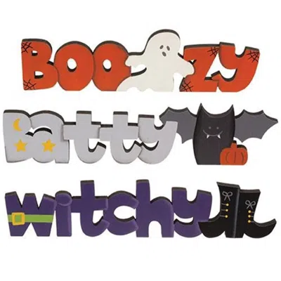 Homegifo Boozy Witchy Batty Cutout Word Sitter 3 Asstd. In Multi