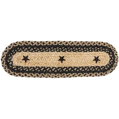 Homegifo Braided Black Star Jute Stair Tread