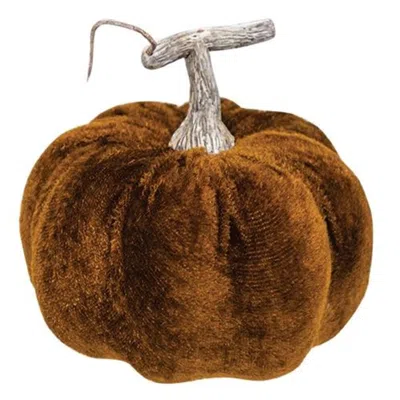 Homegifo *brown Velvet Pumpkin 4"