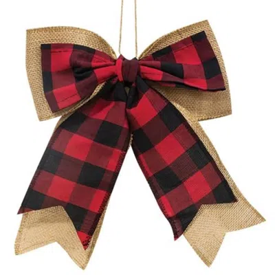 Homegifo *buffalo Check And Burlap Bow In Red