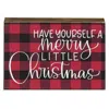 Homegifo Buffalo Check Christmas Wood Block Assorted