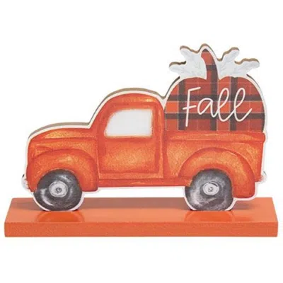 Homegifo Buffalo Check "fall" Pumpkin Truck On Base In Orange