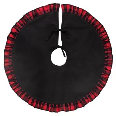 Homegifo *buffalo Check Frill Mini Tree Skirt In Black