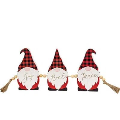 Homegifo *buffalo Check Gnome Joy Noel Peace Sitter In Red