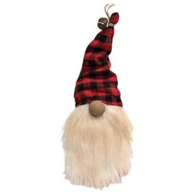 Homegifo *buffalo Check Jingle Bell Gnome In Red