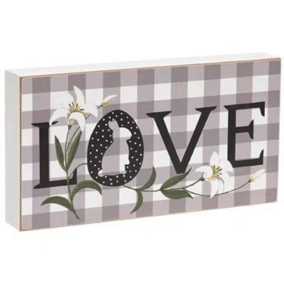 Homegifo *buffalo Check Lily & Bunny "love" Box Sign In Multi