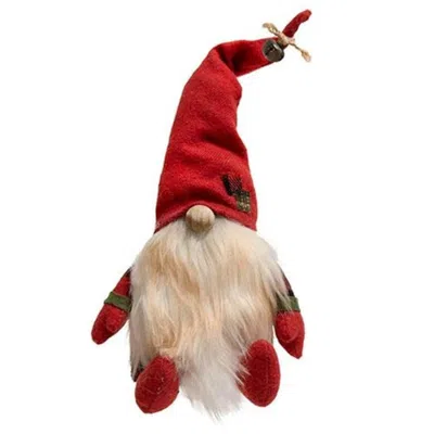 Homegifo *buffalo Check Primitive Sitting Gnome In Red