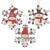 Homegifo Buffalo Check Snowman Snowflake Sayings Ornament 3 Asstd.