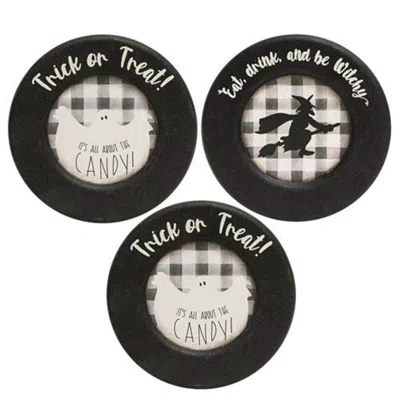 Homegifo *buffalo Check Trick Or Treat Plate 3 Asstd. In Black