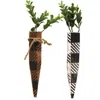 Homegifo *buffalo Check White Or Orange Large Rustic Wood Carrot 2 Asstd.