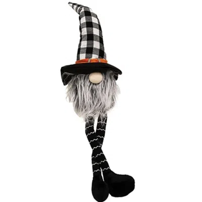 Homegifo Buffalo Check Witch Hat Dangle Leg Gnome In Black