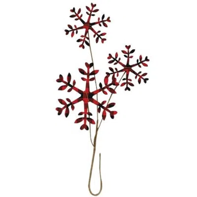 Homegifo *buffalo Gingham Snowflake Pick 14" In Red
