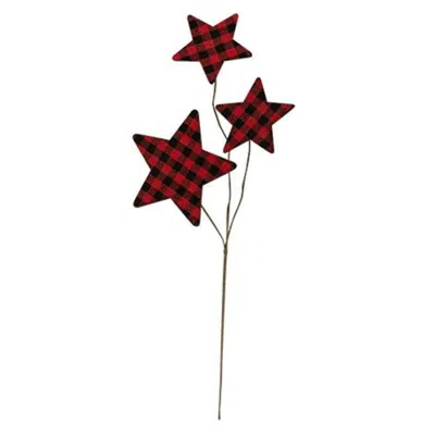 Homegifo *buffalo Gingham Star Pick 14" In Red