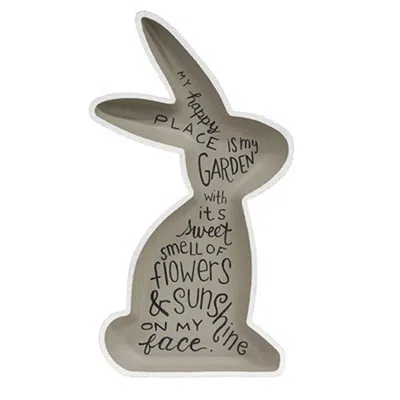 Homegifo Bunny Words Wooden Tray In Brown