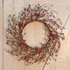 Homegifo Burgundy & Gold Holiday Stars 14" Wreath