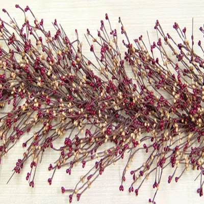 Homegifo Burgundy & Old Gold Pip Garland 4 Ft. In Red