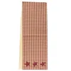 Homegifo *burgundy & Tan Check Star Applique Long Runner