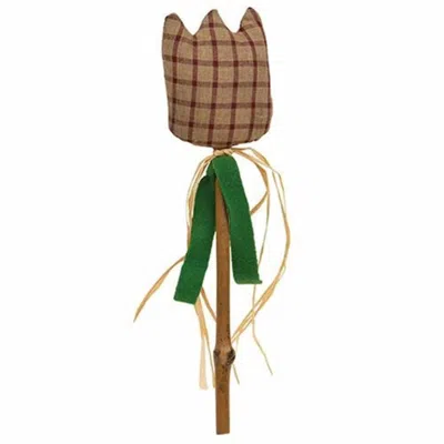 Homegifo *burgundy Check Tulip Stake In Brown