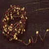 Homegifo Burgundy/ Gold Pip String Garland 18 Ft.