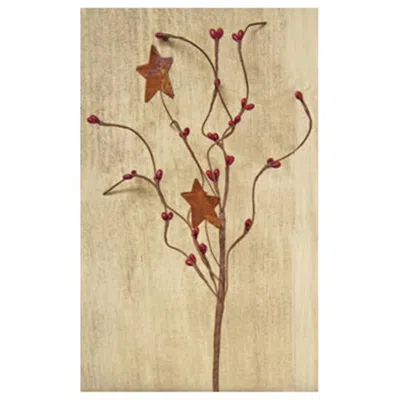 Homegifo Burgundy Pip & Star Pick 12" In Neutral