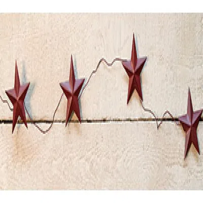 Homegifo Burgundy Star Garland 60" In Red