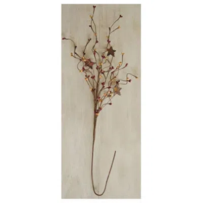HOMEGIFO BURGUNDY/GOLD PIP & STAR SPRAY 24"