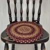 Homegifo Burgundy/tan Braided Chair Pad