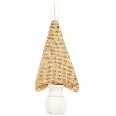 Homegifo *burlap Christmas Tree Ornament 6" In Multi