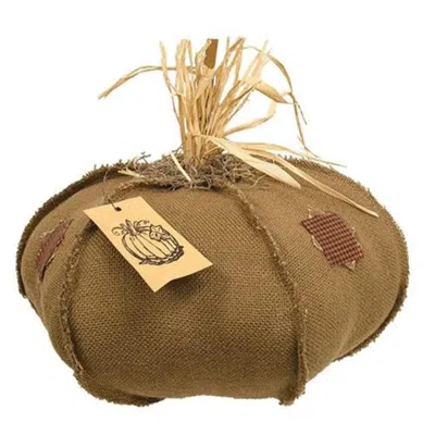 Homegifo *burlap Patches Pumpkin 15" In Brown