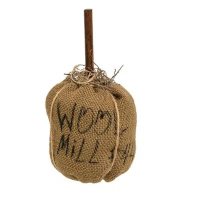Homegifo *burlap Wool Mill Pumpkin In Animal Print