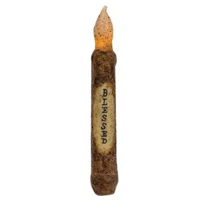 Homegifo *burnt Mustard Blessed Timer Taper In Brown