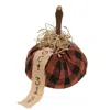 Homegifo Burnt Orange & Black Stuffed "october 31st" Mini Pumpkin