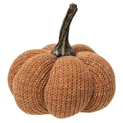Homegifo *burnt Orange Knit Pumpkin Medium In Blue