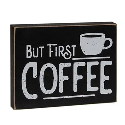 Homegifo But First Coffee Black & White Block