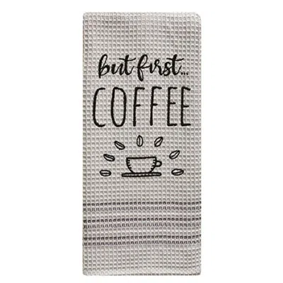Homegifo But First...coffee Dish Towel In Gray