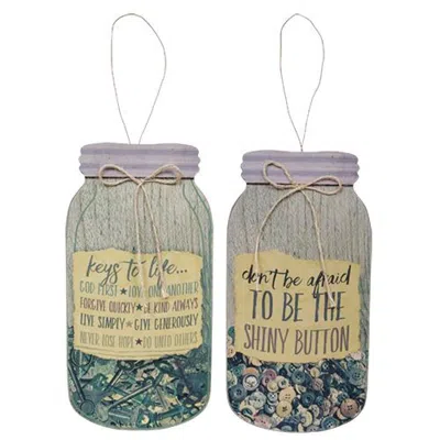 Homegifo *button/key Mason Jar 2 Asstd. In Multi