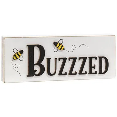 Homegifo *buzzzed Wooden Block In White