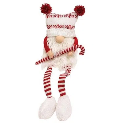 Homegifo *candy Cane Dangle Leg Gnome In Red