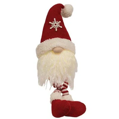 Homegifo Candy Cane Striped Dangle Leg Gnome W/led Light In Red