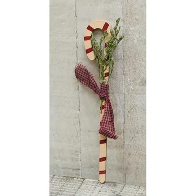 Homegifo Candy Cane W/greenery In Red