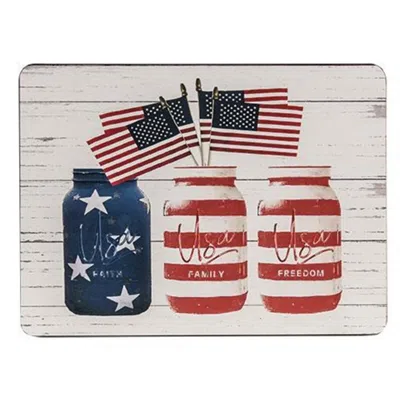 Homegifo *canning Jar American Flag Rustic Metal Sign In Black