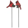 Homegifo Cardinal & Holly Wooden Plant Stake 2 Asstd.